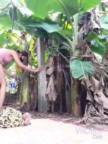 sovarwet livestream thủ dâm ngoài vườn chuối cho mát nè